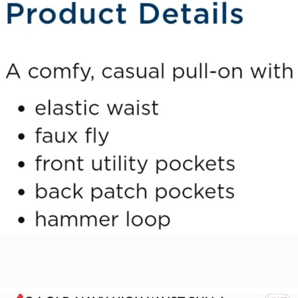 📌18 NWT Old Navy High Waist Pulla Utility Pants Women's Size Large - Picture 8 of 8